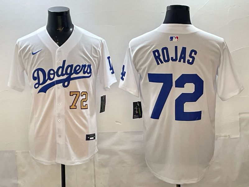 Men 2025 Los Angeles Dodgers #72 Rojas White Game Nike MLB Jersey style 002